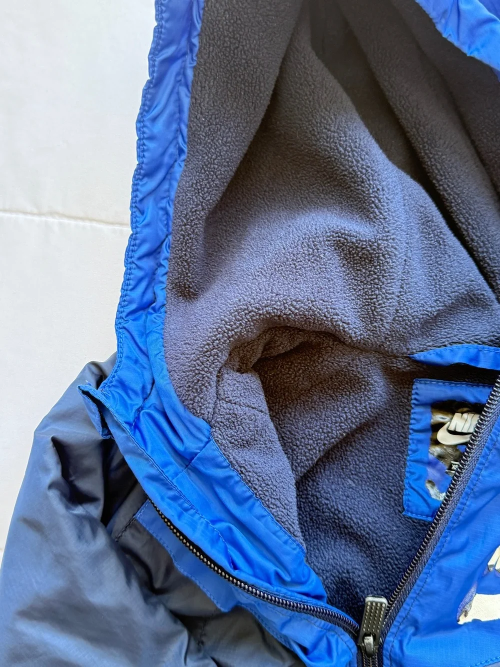 Nike Boys' Royal Blue and Navy Hooded Rain Jacket